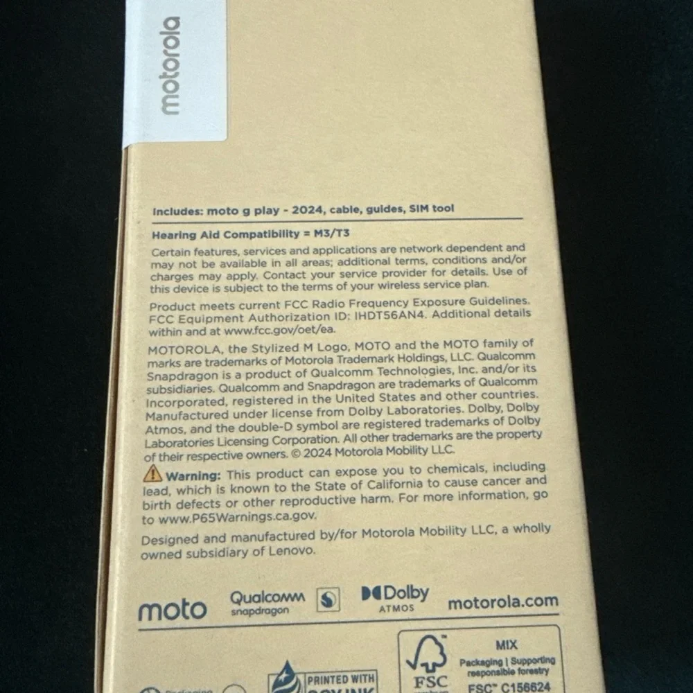 Motorola Moto G Play Box in Tan